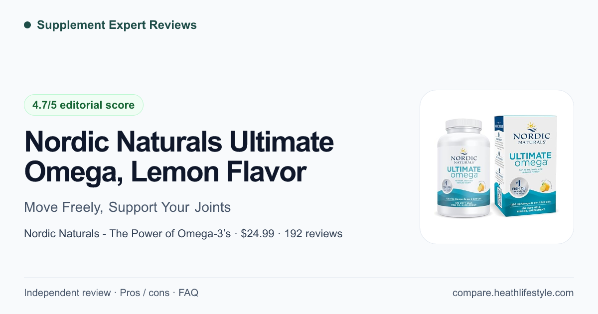 Nordic Naturals Ultimate Omega, Lemon Flavor — editorial review summary