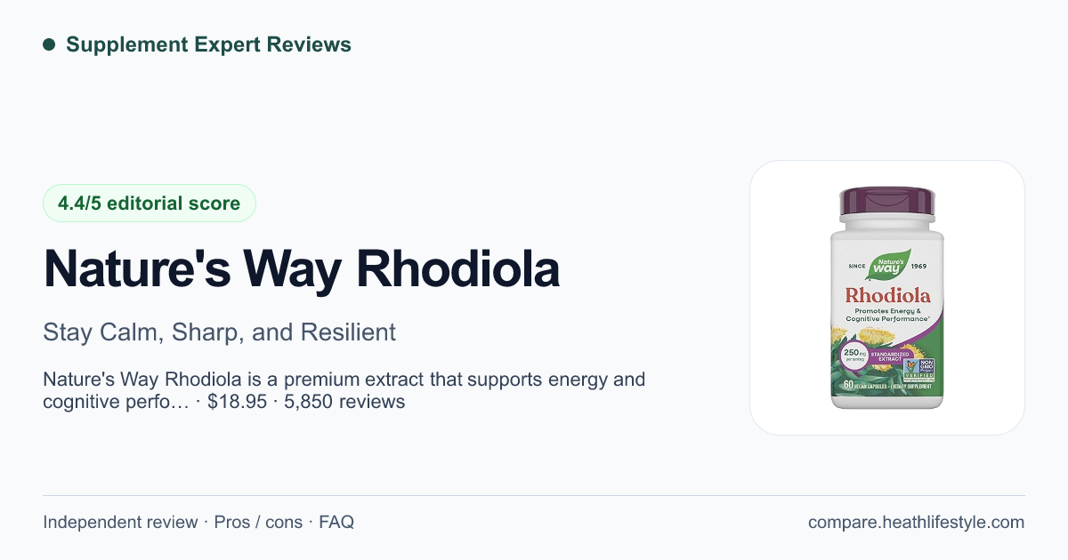 Nature's Way Rhodiola — editorial review summary